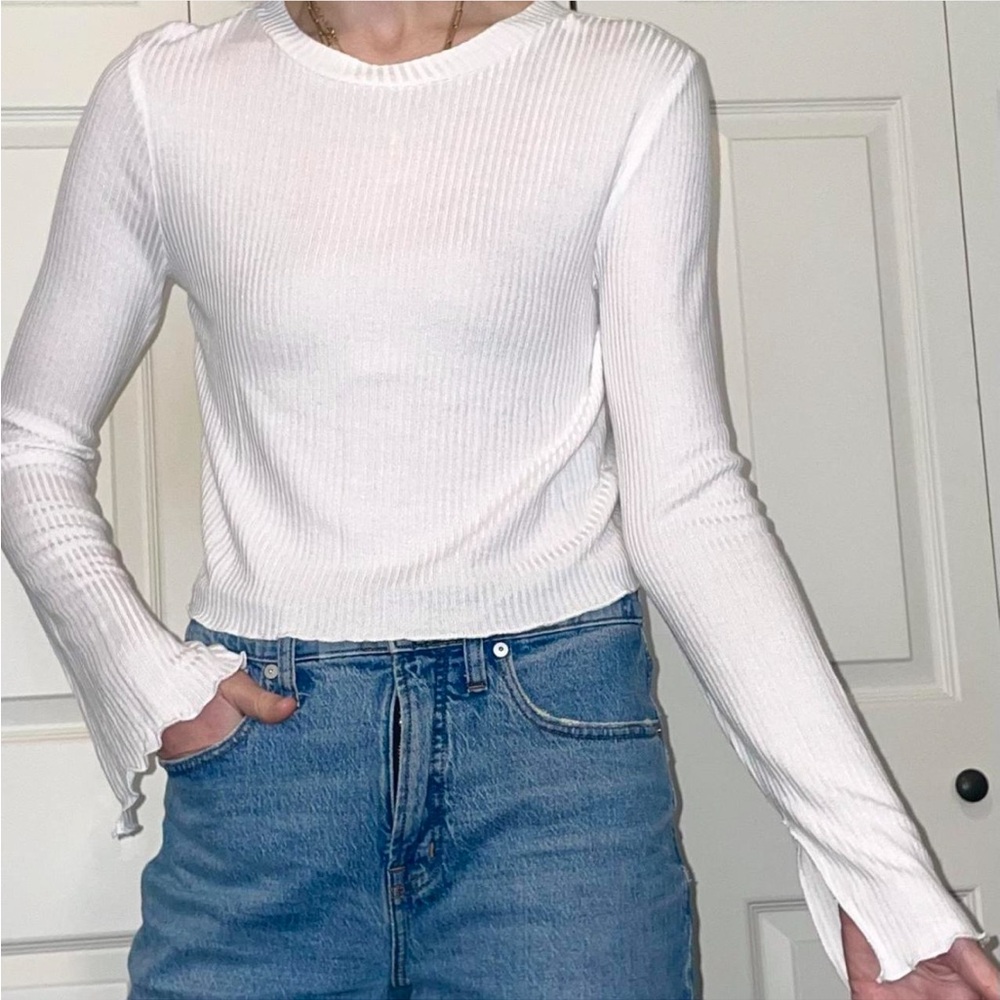 White Knit Crop Top NWT